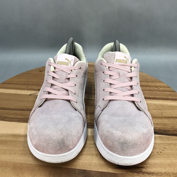 Puma Iconic Composite Toe Work Shoes Womens 8.5 Pink Lace up Low Top - Picture 2 of 8